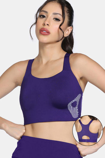 Buy Zelocity High Impact Moisture Wicking Sports Bra - Violet Indigo